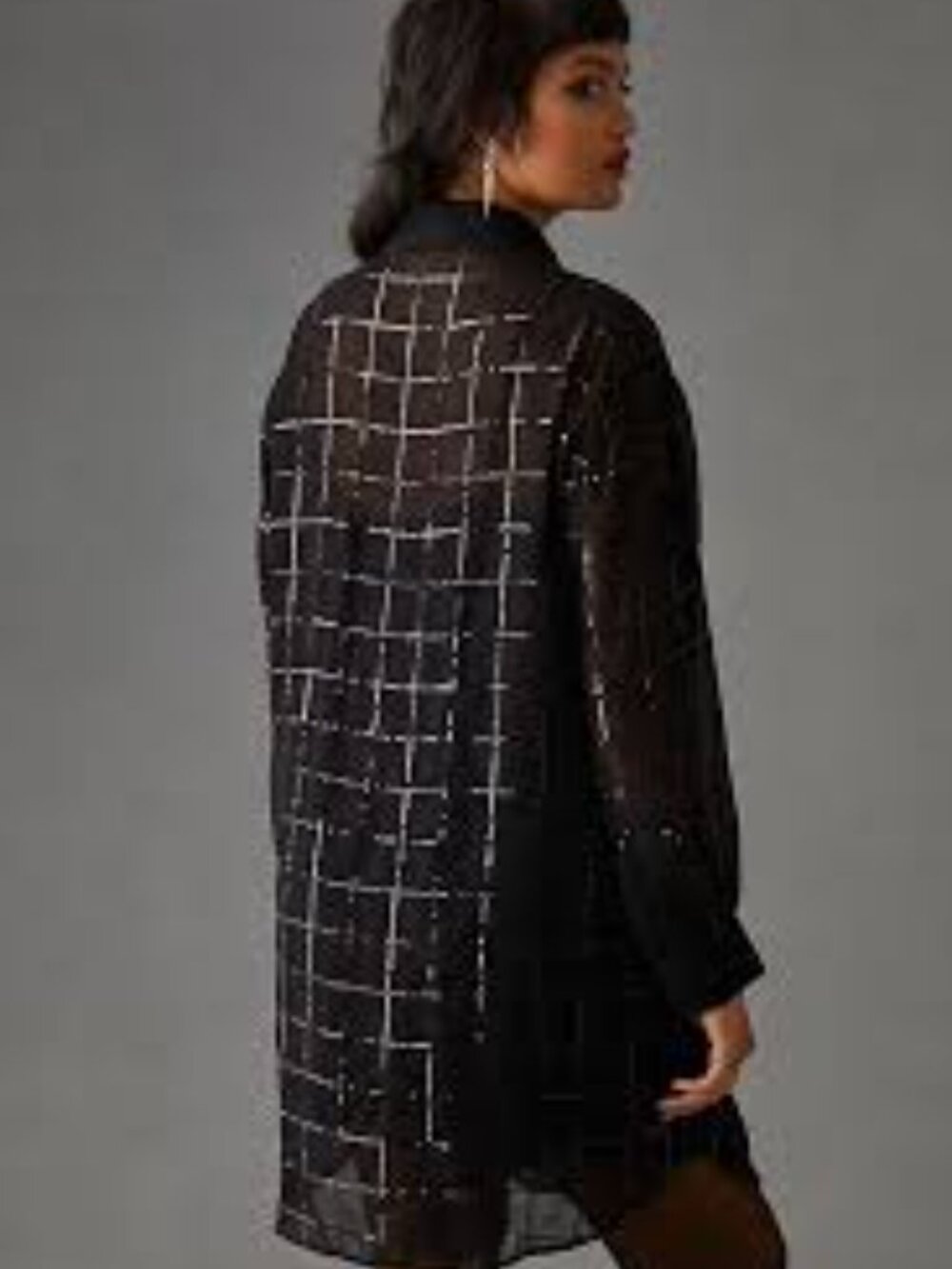 Rinku Dalamal Sequin Shirt Dress XL